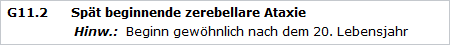 Screenshot: ICD Kategorie mit Hinweis (Source: BfArM) Screenshot: ICD Kategorie mit Hinweis